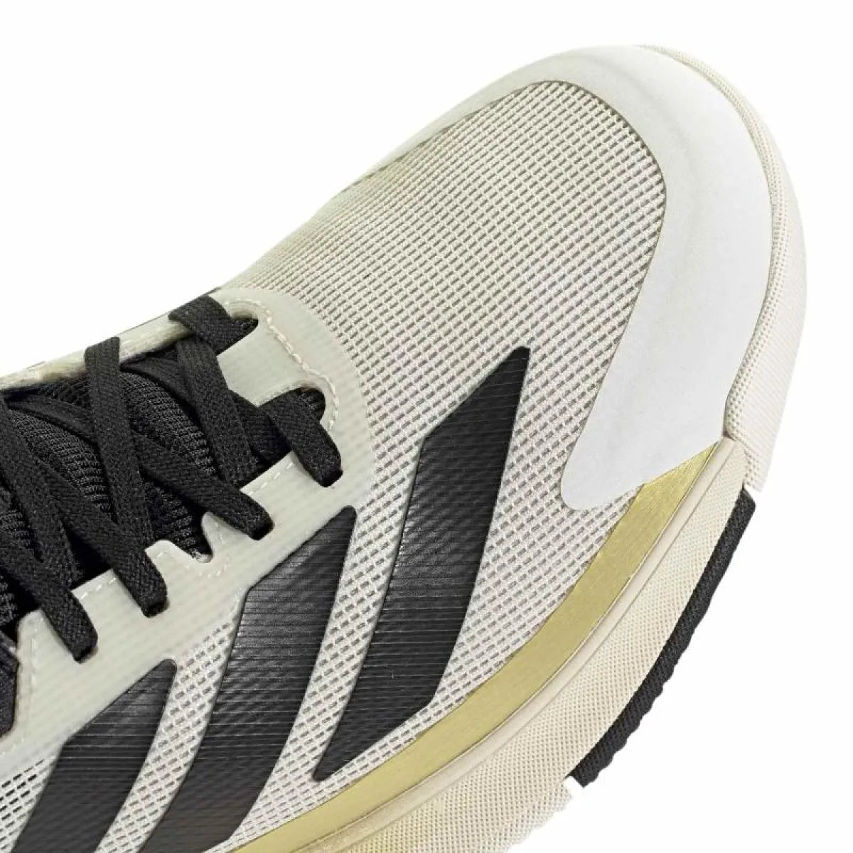 Chaussures padel Adidas Crazyquick Boost Padel blanc noir doré — vue de dos