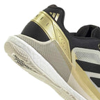 Chaussures padel Adidas Crazyquick Boost Padel blanc noir doré — vue de dessus