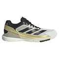 Chaussures padel Adidas Crazyquick Boost Padel blanc noir doré — vue de face