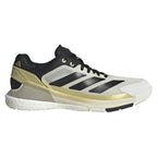 Chaussures padel Adidas Crazyquick Boost Padel blanc noir doré — vue de face