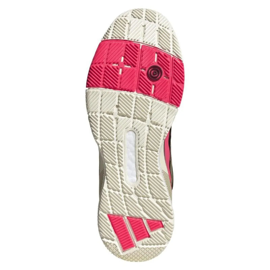 Chaussures padel Adidas Crazyquick Boost Padel noir doré rose — vue de profil