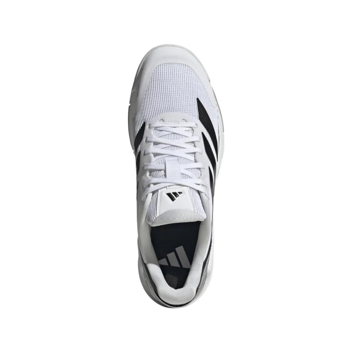 Chaussures padel Adidas Crazyquick LS Padel blanc argent — vue en perspective