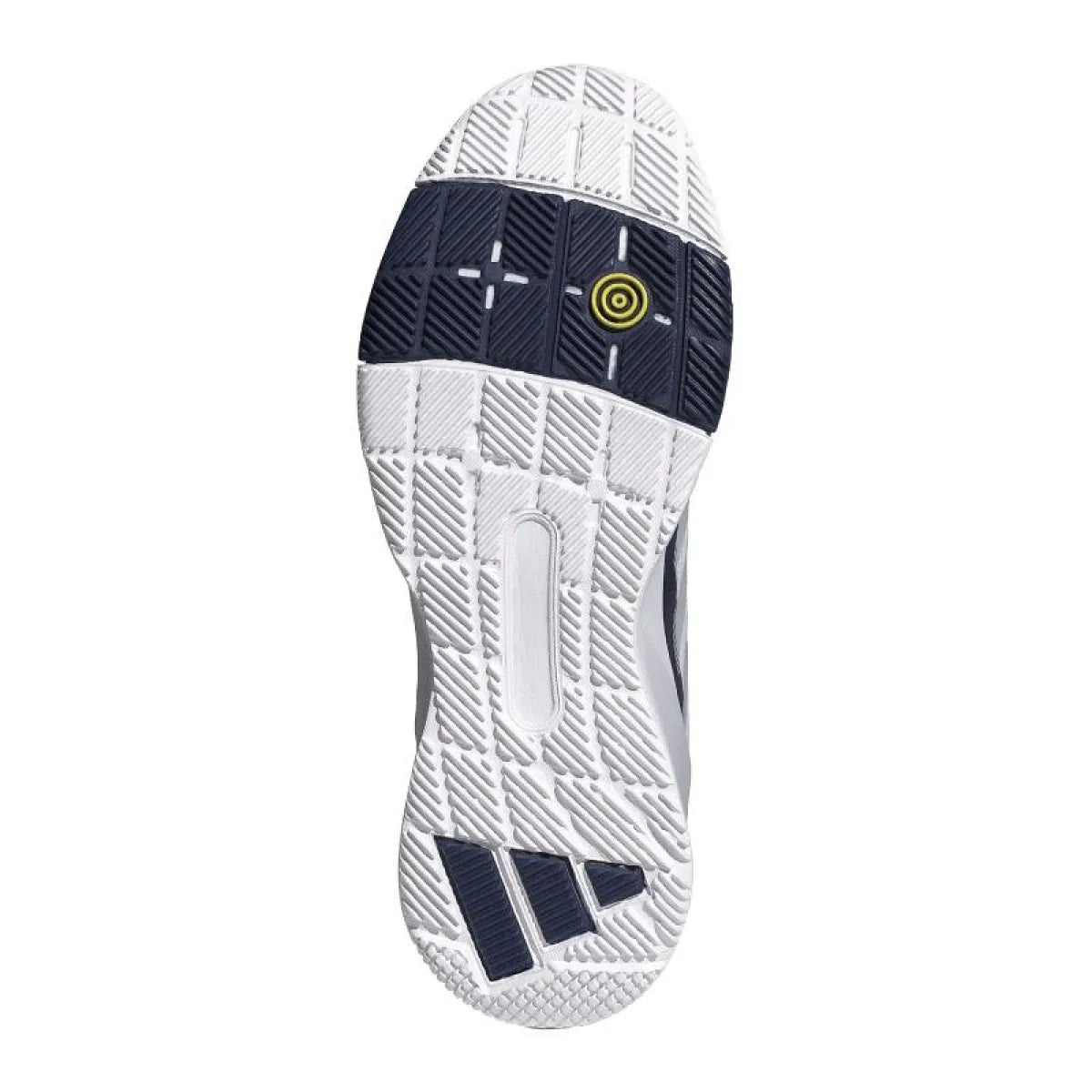 Chaussures padel Adidas Crazyquick LS Padel blanc bleu gris — vue de profil