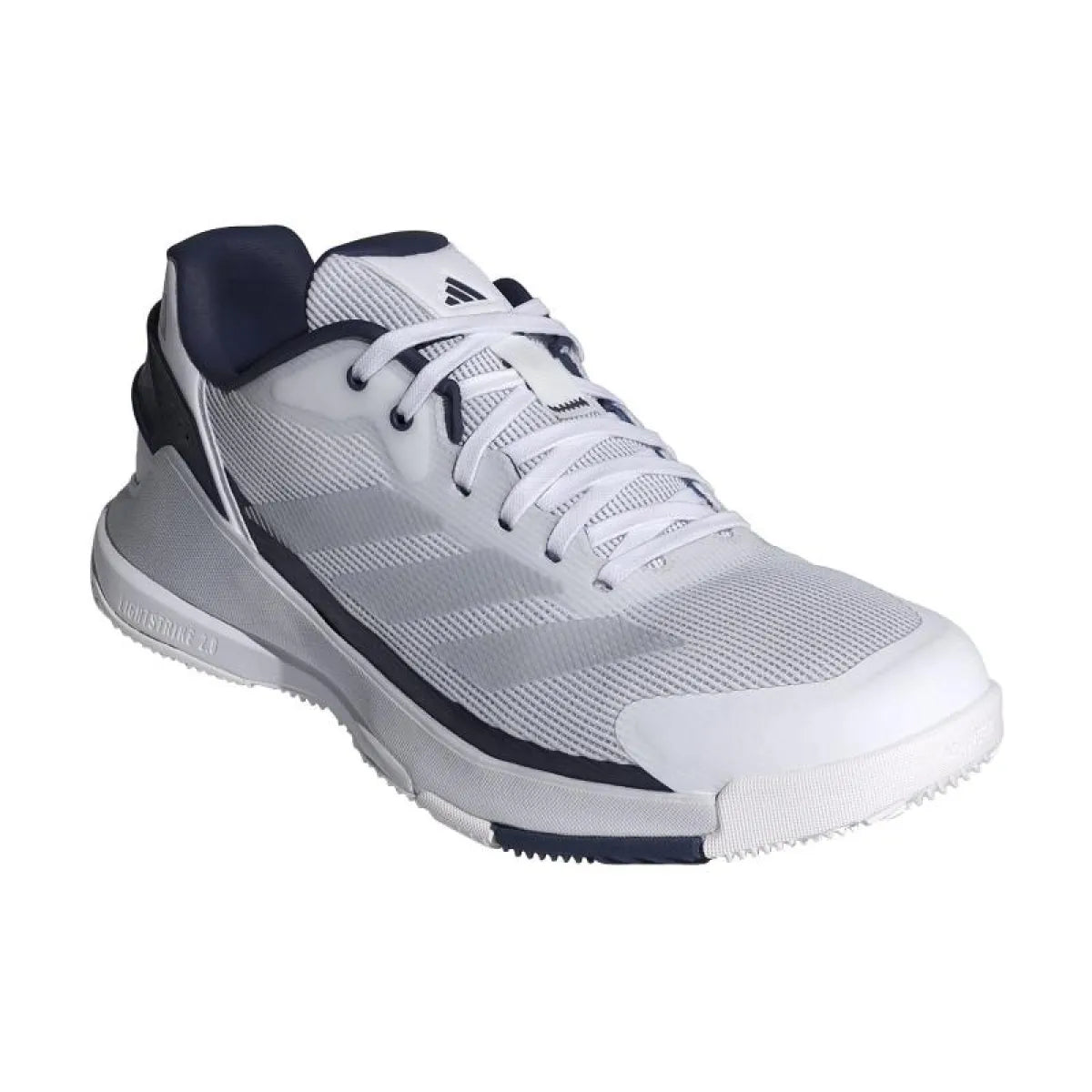 Chaussures padel Adidas Crazyquick LS Padel blanc bleu gris — vue détail 1