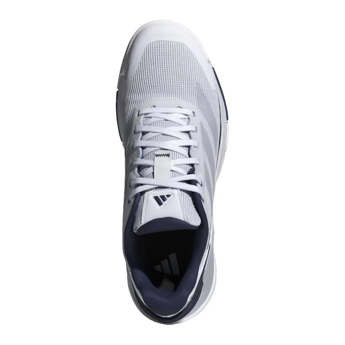 Chaussures padel Adidas Crazyquick LS Padel blanc bleu gris — vue en perspective
