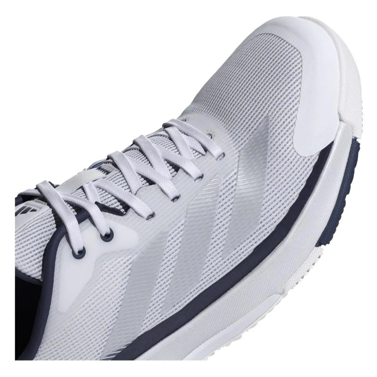 Chaussures padel Adidas Crazyquick LS Padel blanc bleu gris — vue de dessus
