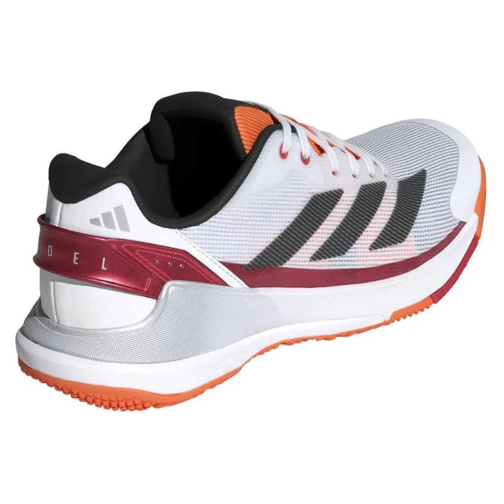 Chaussures padel Adidas Crazyquick LS Padel blanc rouge orange — vue détail 2