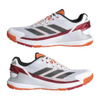 Chaussures padel Adidas Crazyquick LS Padel blanc rouge orange — vue en perspective
