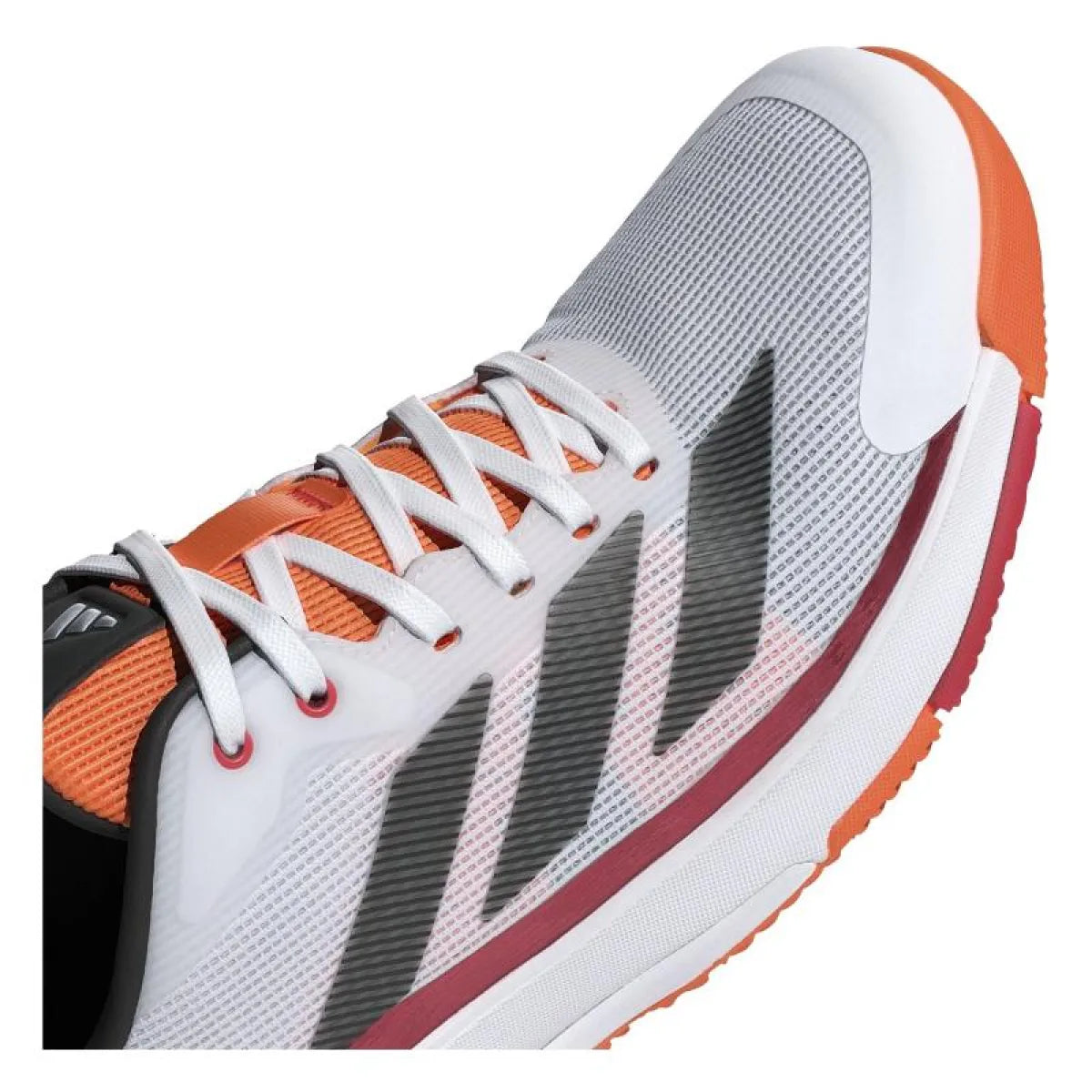 Chaussures padel Adidas Crazyquick LS Padel blanc rouge orange — vue de dos