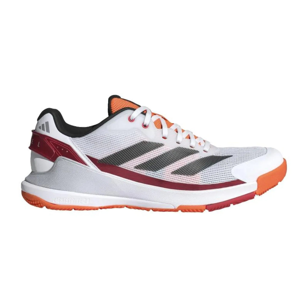 Chaussures padel Adidas Crazyquick LS Padel blanc rouge orange — vue de face