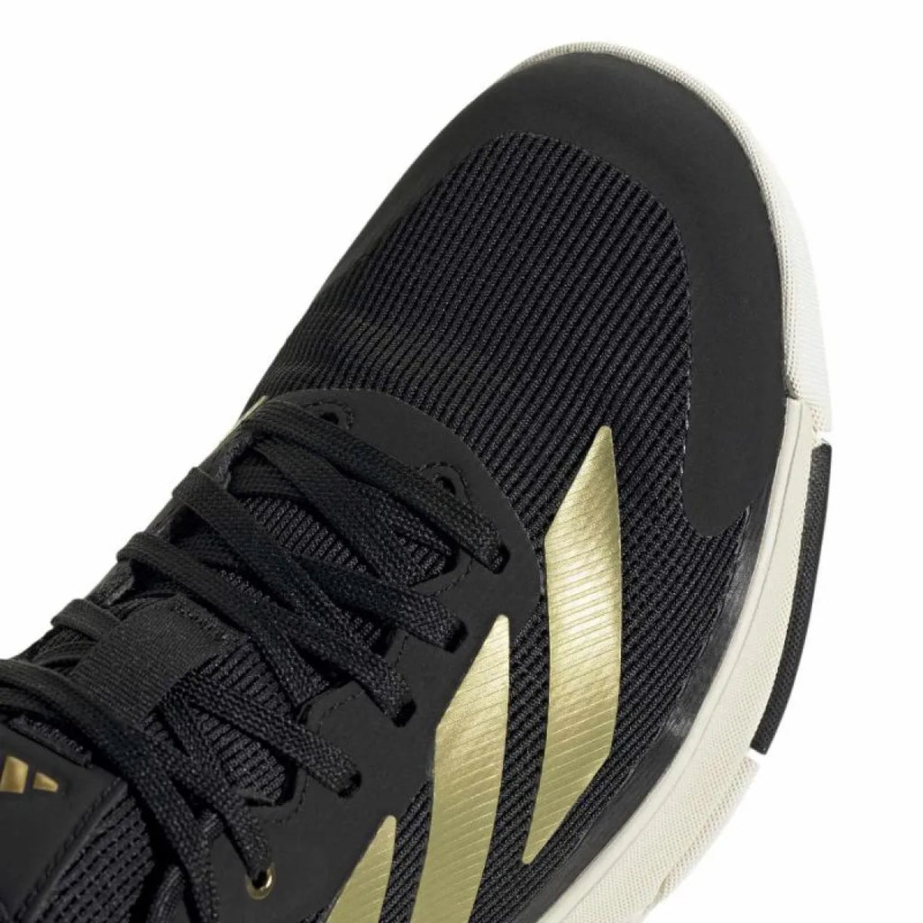 Chaussures padel Adidas Crazyquick LS Padel noir doré — vue de dos