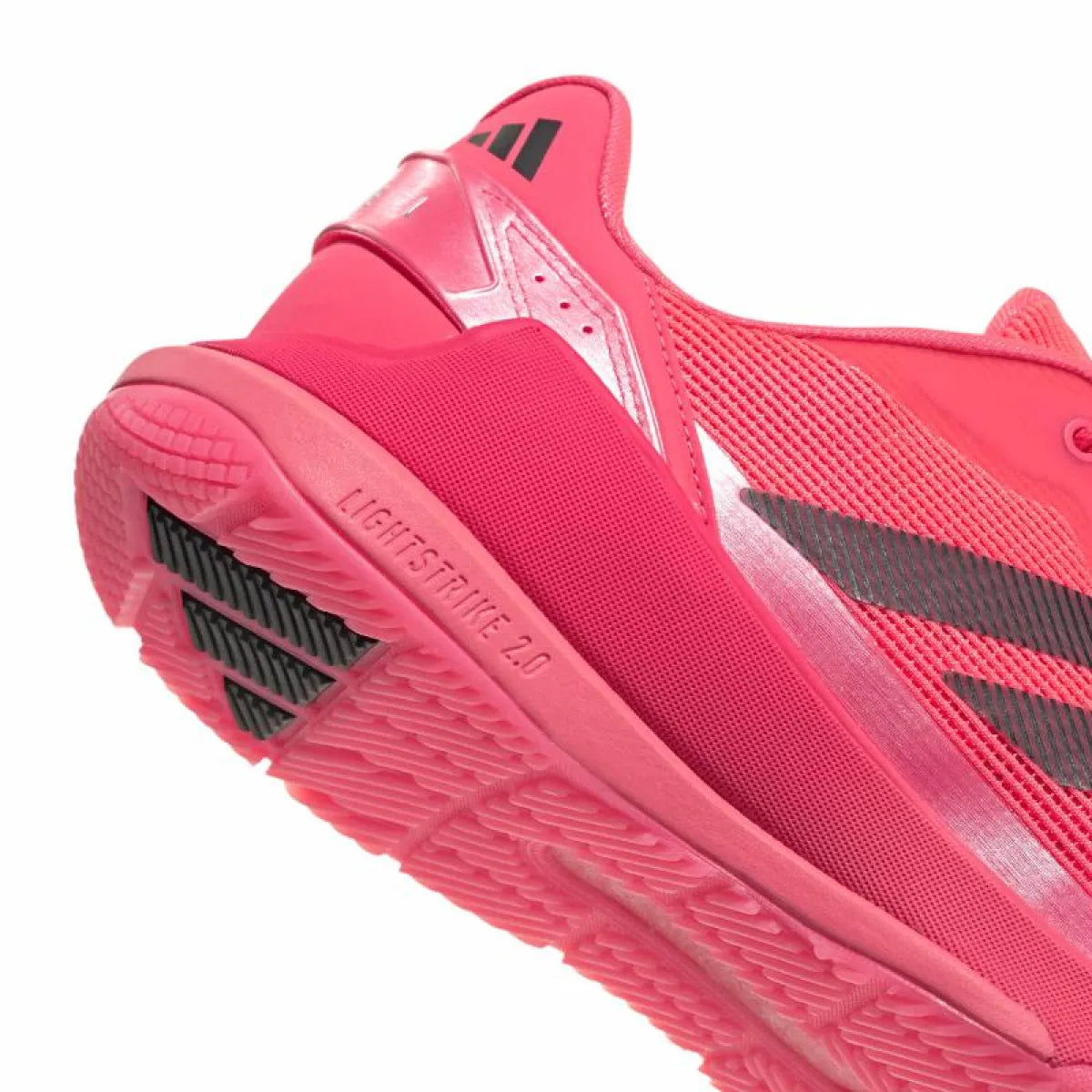 Chaussures padel Adidas Crazyquick LS Padel rouge noir — vue en perspective