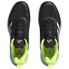 Chaussures padel Adidas Defiant Speed noir blanc Fluor — vue en perspective