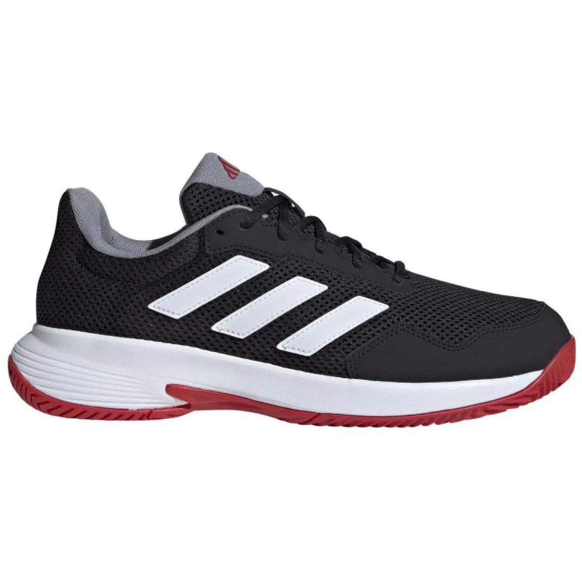 Chaussures padel Adidas Game Spec 2 noir blanc rouge — vue de face