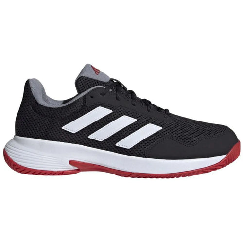 Chaussures padel Adidas Game Spec 2 noir blanc rouge — vue de face