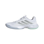 Chaussures padel femme Adidas GameCourt 3 blanc argent — vue de profil 2
