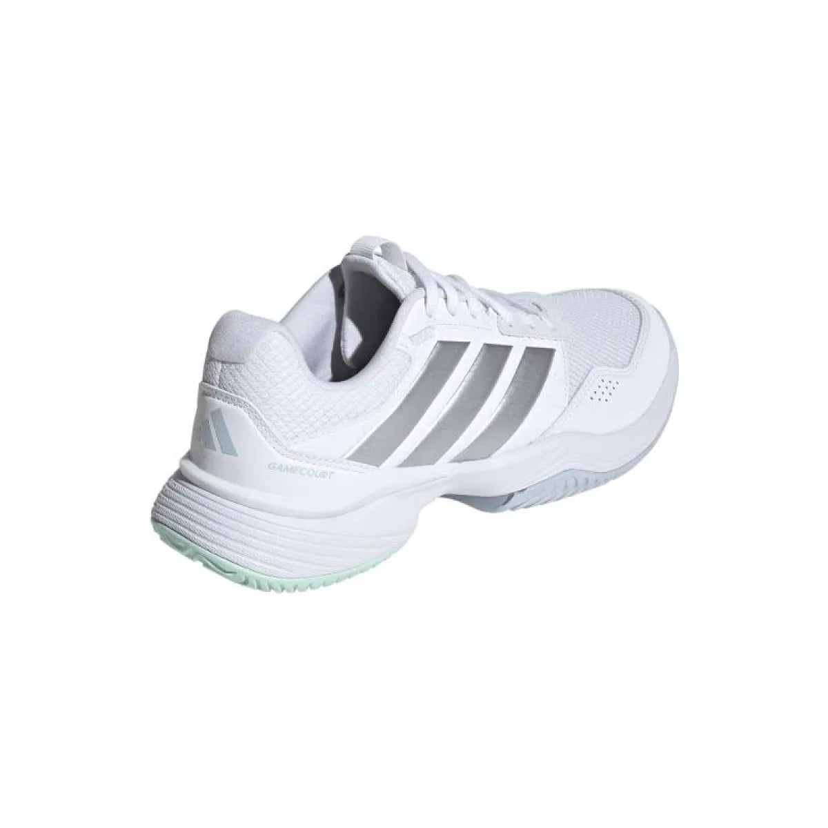 Chaussures padel femme Adidas GameCourt 3 blanc argent — vue détail 1