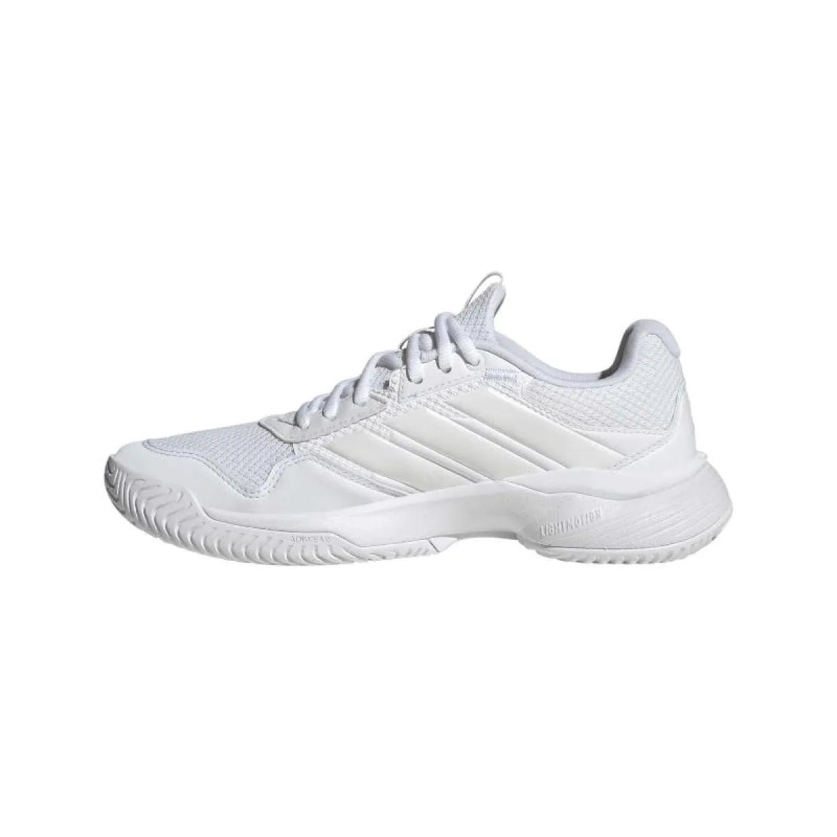 Chaussures padel femme Adidas GameCourt 3 blanc — vue de profil 2