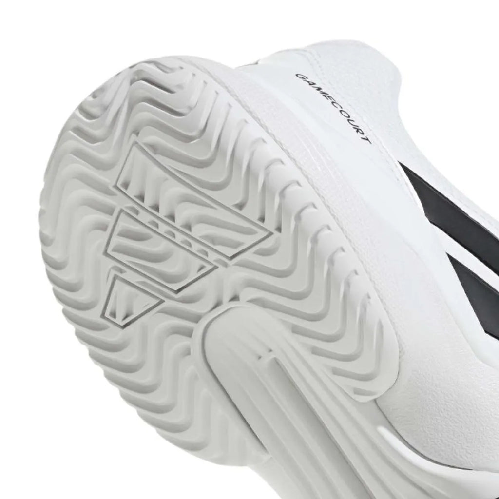 Chaussures padel Adidas GameCourt 3 blanc noir — vue en perspective