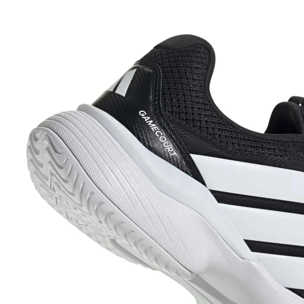 Chaussures padel Adidas GameCourt 3 noir blanc — vue en perspective