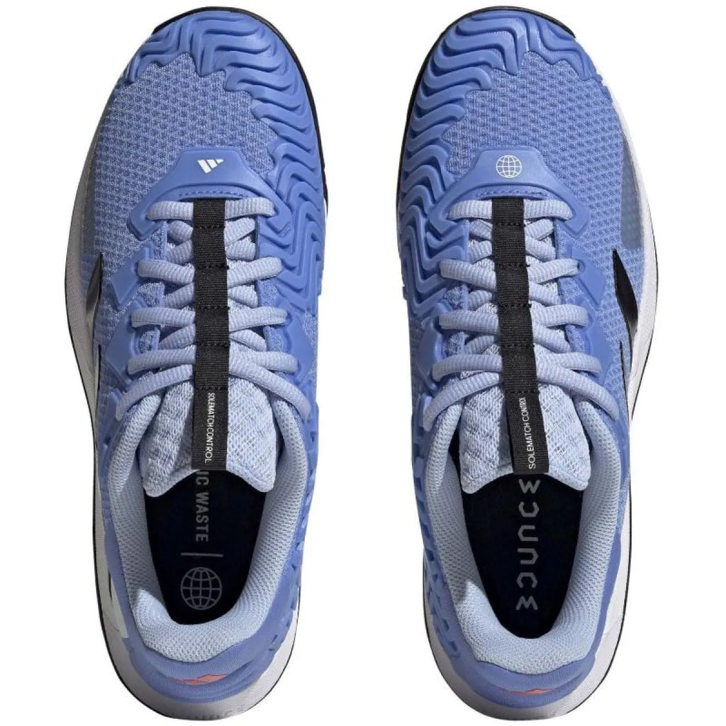 Chaussures padel Adidas SoleMatch Control bleu noir — vue en perspective