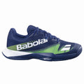 Chaussures padel Babolat Jet Premura 2 bleu Oscuro vert Flash Junior — vue de face