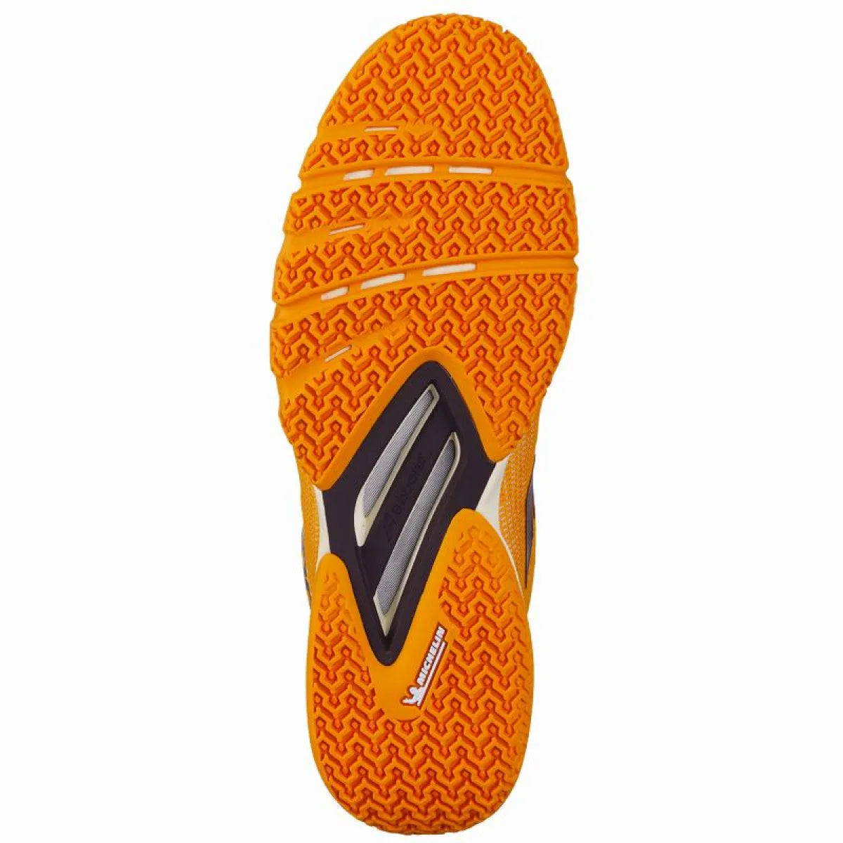 Chaussures padel Babolat Jet Viva orange crème — vue de profil