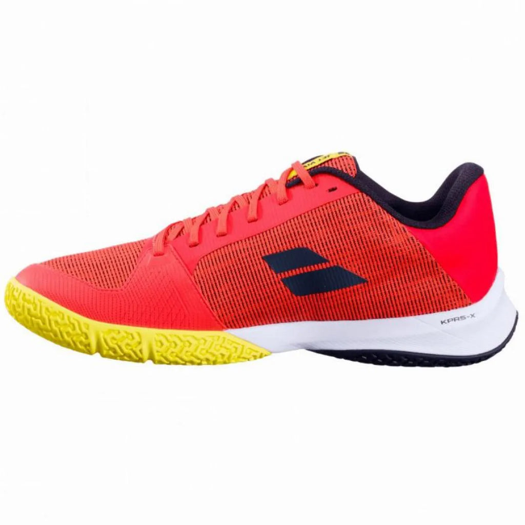 Chaussures padel Babolat Jet Viva rouge Poppy — vue de profil 2