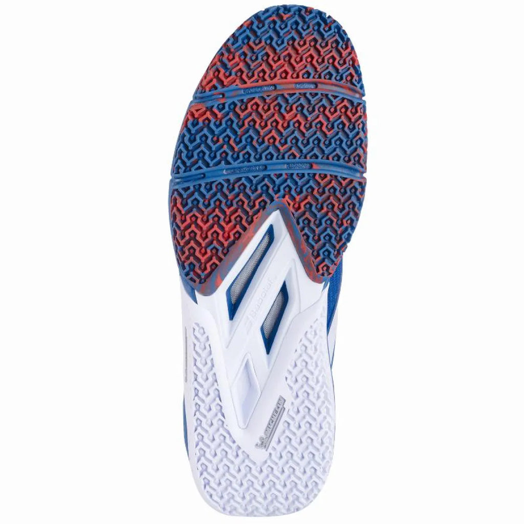 Chaussures padel Babolat Movea 2 bleu Petroleo rouge — vue de profil