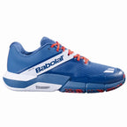 Chaussures padel Babolat Movea 2 bleu Petroleo rouge — vue de face