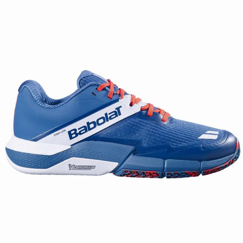 Chaussures padel Babolat Movea 2 bleu Petroleo rouge — vue de face