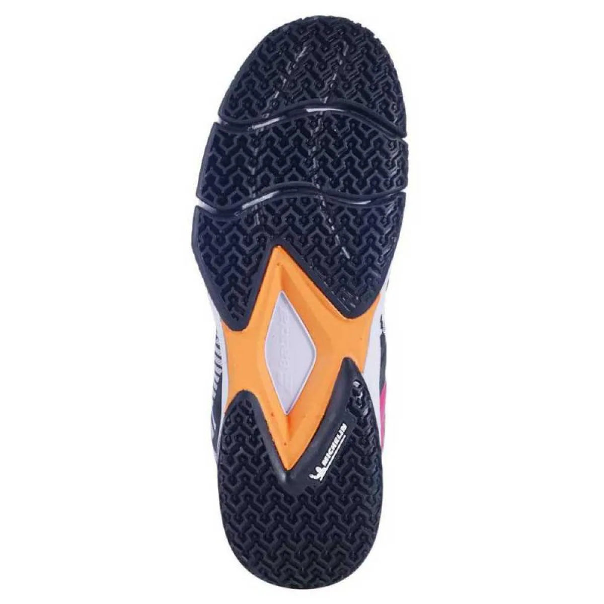 Chaussures padel Babolat Sensa blanc noir fuchsia Mujer — vue de profil