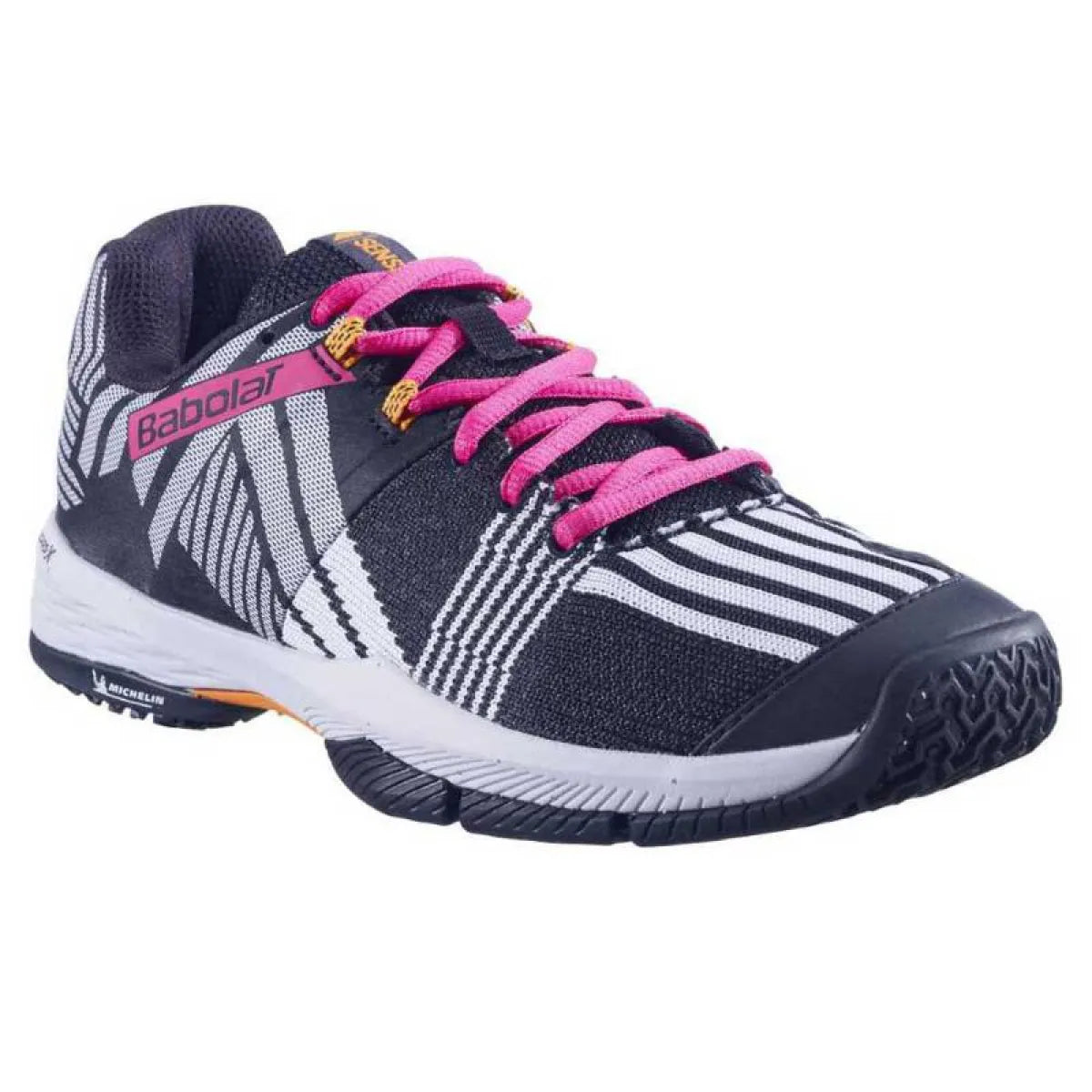 Chaussures padel Babolat Sensa blanc noir fuchsia Mujer — vue détail 1