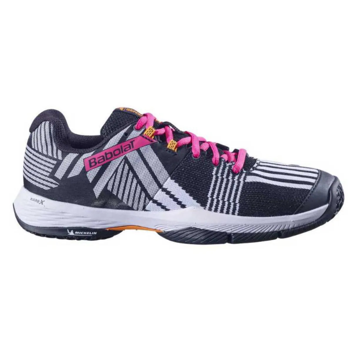 Chaussures padel Babolat Sensa blanc noir fuchsia Mujer — vue de face
