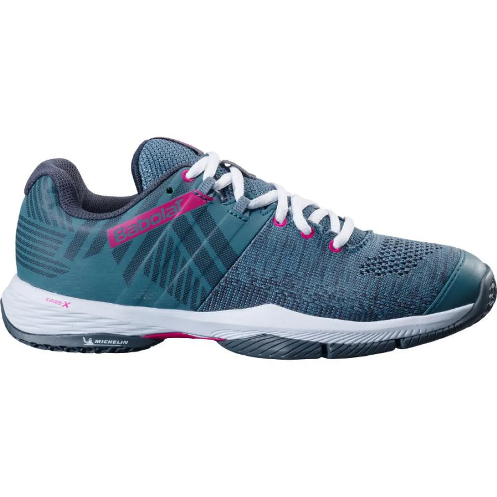 Chaussures padel Babolat Sensa bleu Atlantico blanc Mujer — vue de face