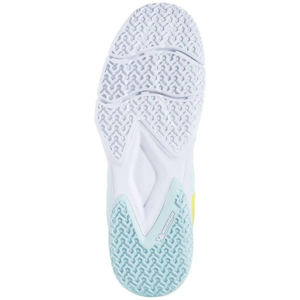 Chaussures padel Babolat Sensa bleu jaune Fluor Mujer — vue de profil