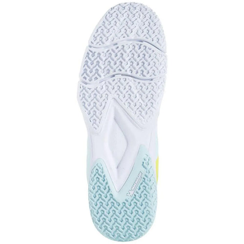 Chaussures padel Babolat Sensa bleu jaune Fluor Mujer — vue de profil