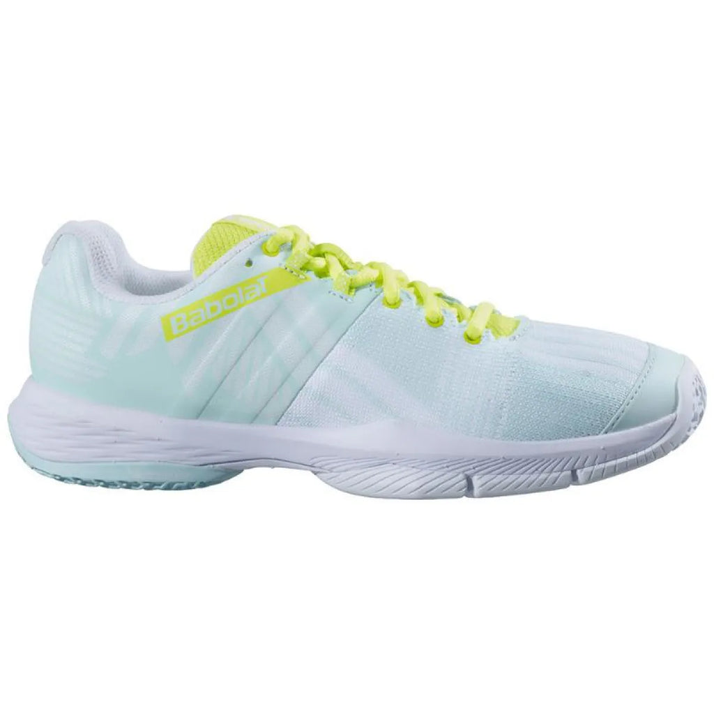 Chaussures padel Babolat Sensa bleu jaune Fluor Mujer — vue de face