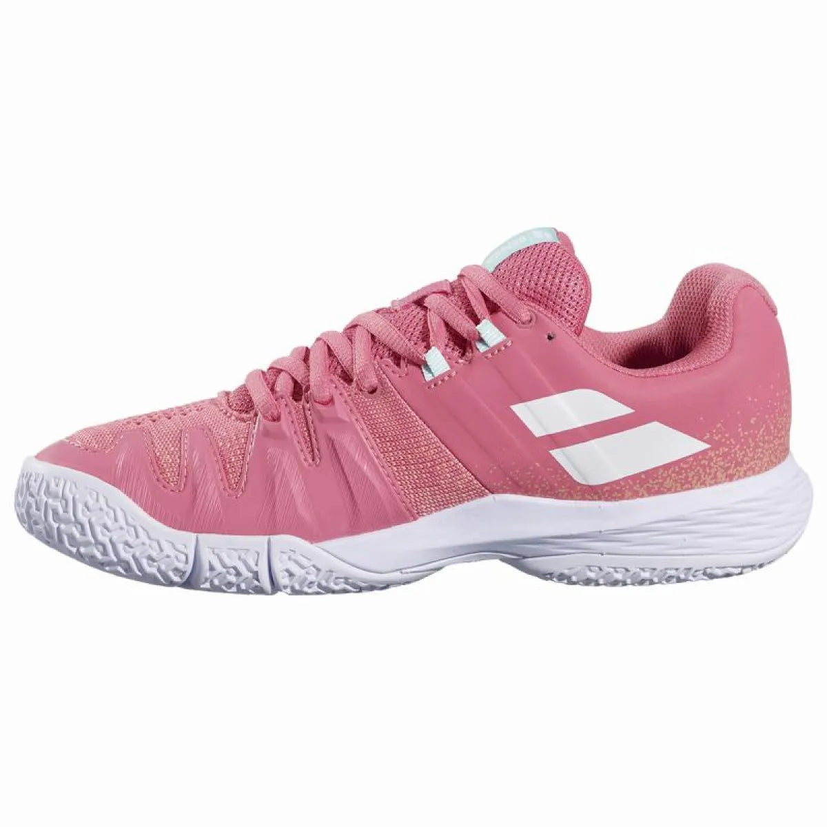 Chaussures de padel Babolat Sensa femme corail — vue de profil, autre angle