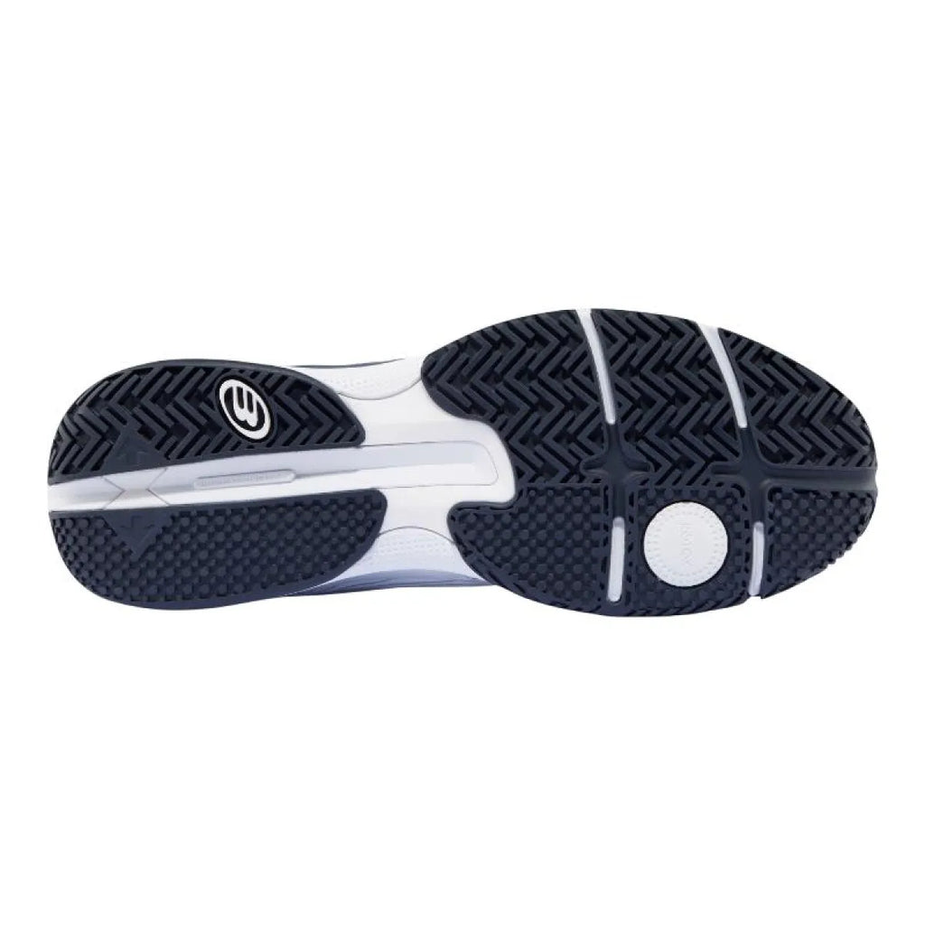 Chaussures padel Bullpadel Hybrid Fly 26I blanc bleu marine — vue de profil