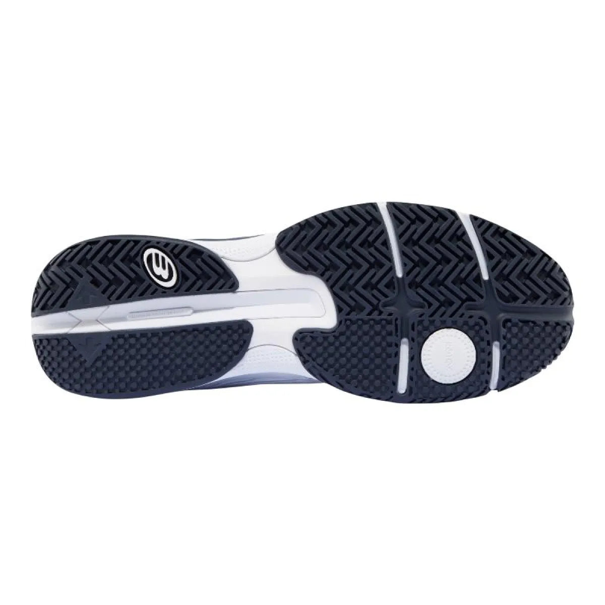 Chaussures padel Bullpadel Hybrid Fly 26I blanc bleu marine — vue de profil