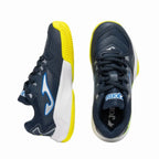 Chaussures de padel Joma Master 1000 2603 junior bleu marine et jaune — vue de profil, autre angle
