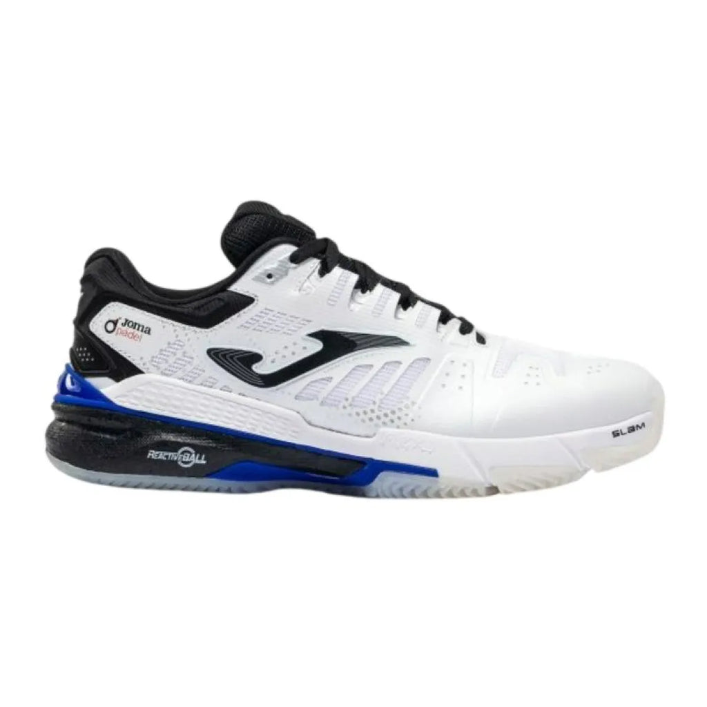 Chaussures padel Joma Slam Classic 2602 blanc noir bleu — vue de face