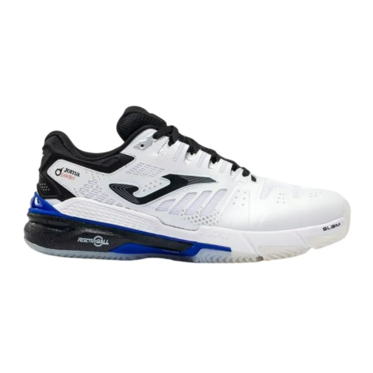 Chaussures padel Joma Slam Classic 2602 blanc noir bleu — vue de face