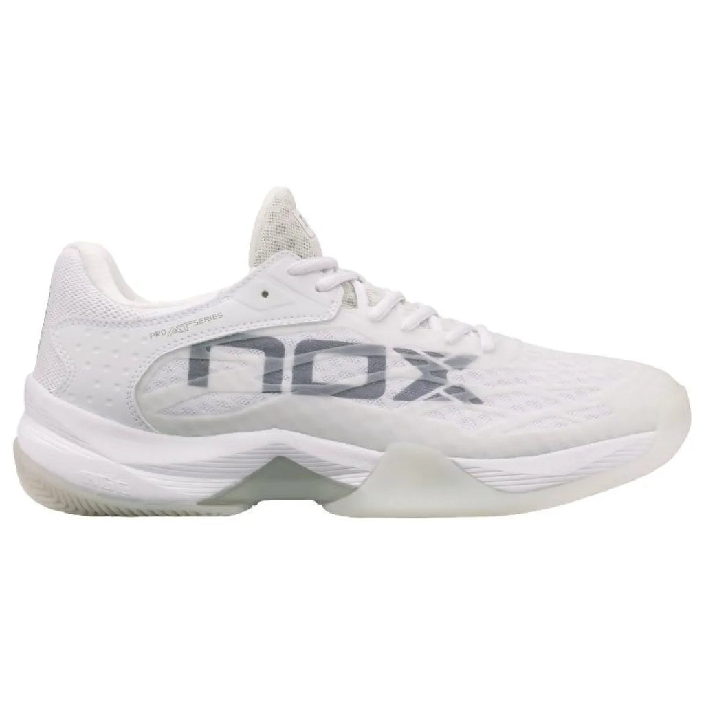 Chaussures padel Nox At10 Lux blanc gris — vue de face