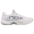 Chaussures padel Nox At10 Lux blanc gris — vue de face