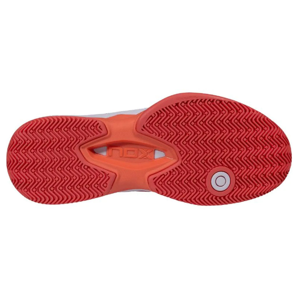 Chaussures padel Nox AT10 Pro corail blanc femme — vue de profil