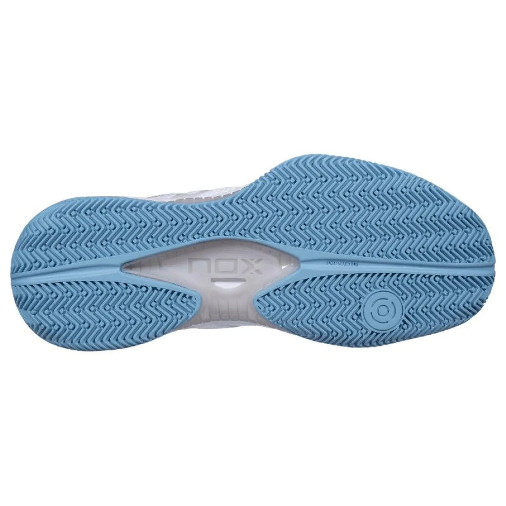 Chaussures padel Nox Nerbo blanc bleu Claro — vue de profil