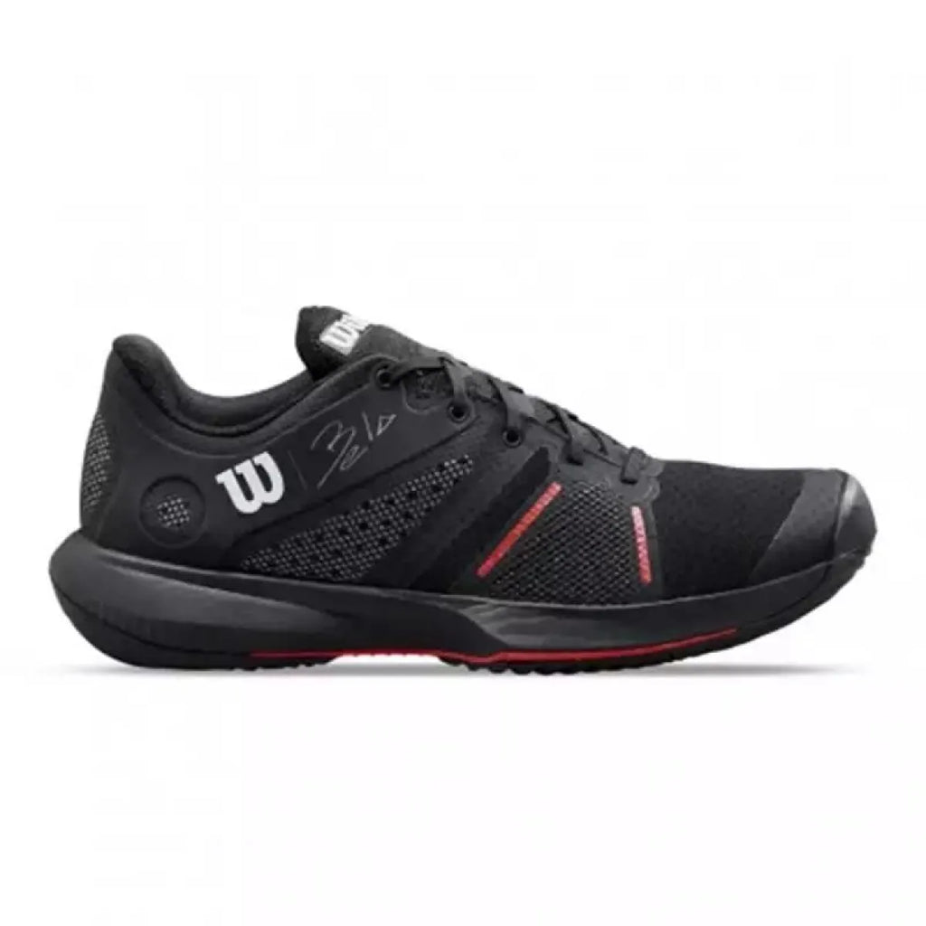 Chaussures padel Wilson Bela Pro noir rouge Amapola — vue en perspective