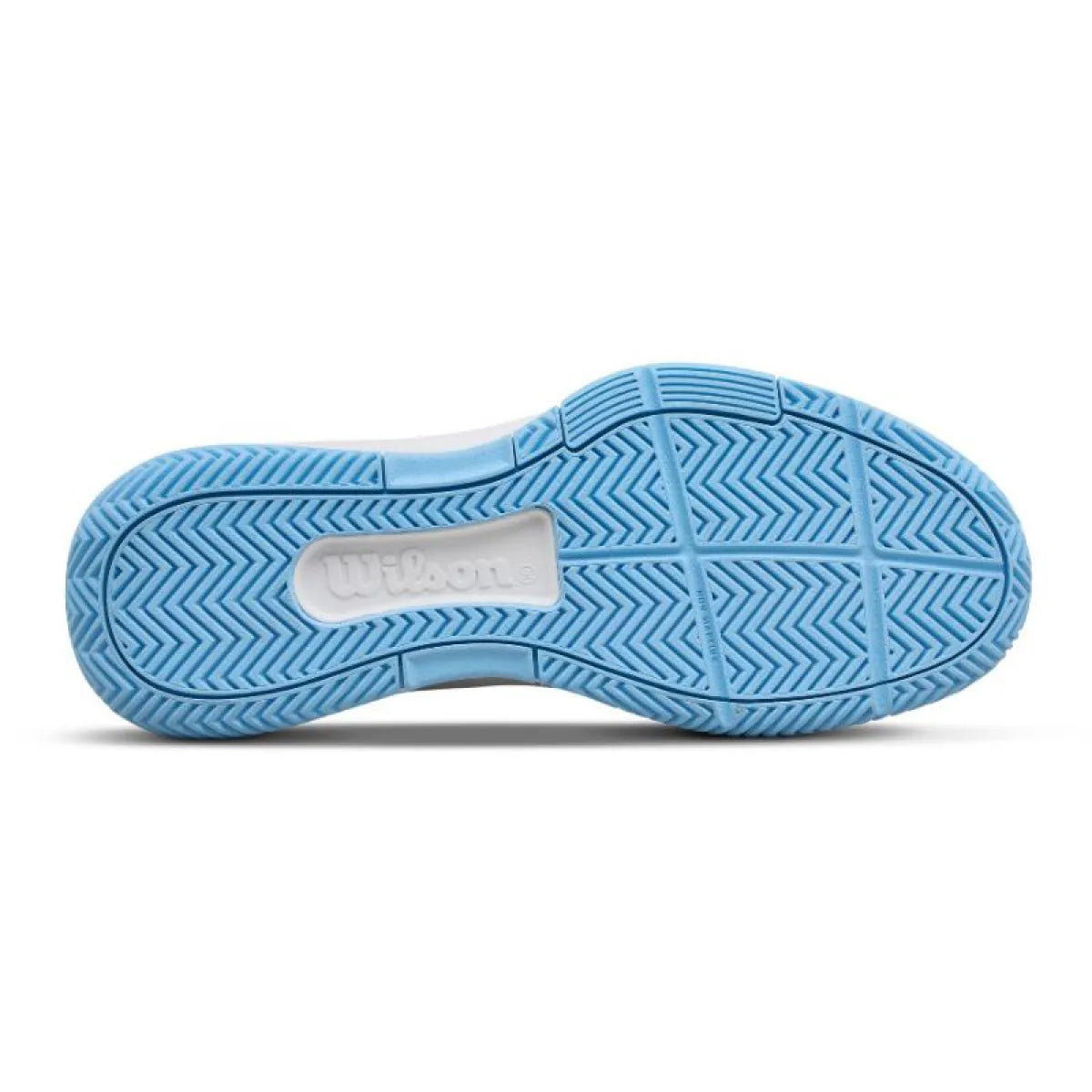 Chaussures padel Wilson Courtglide blanc bleu ciel femme — vue de profil